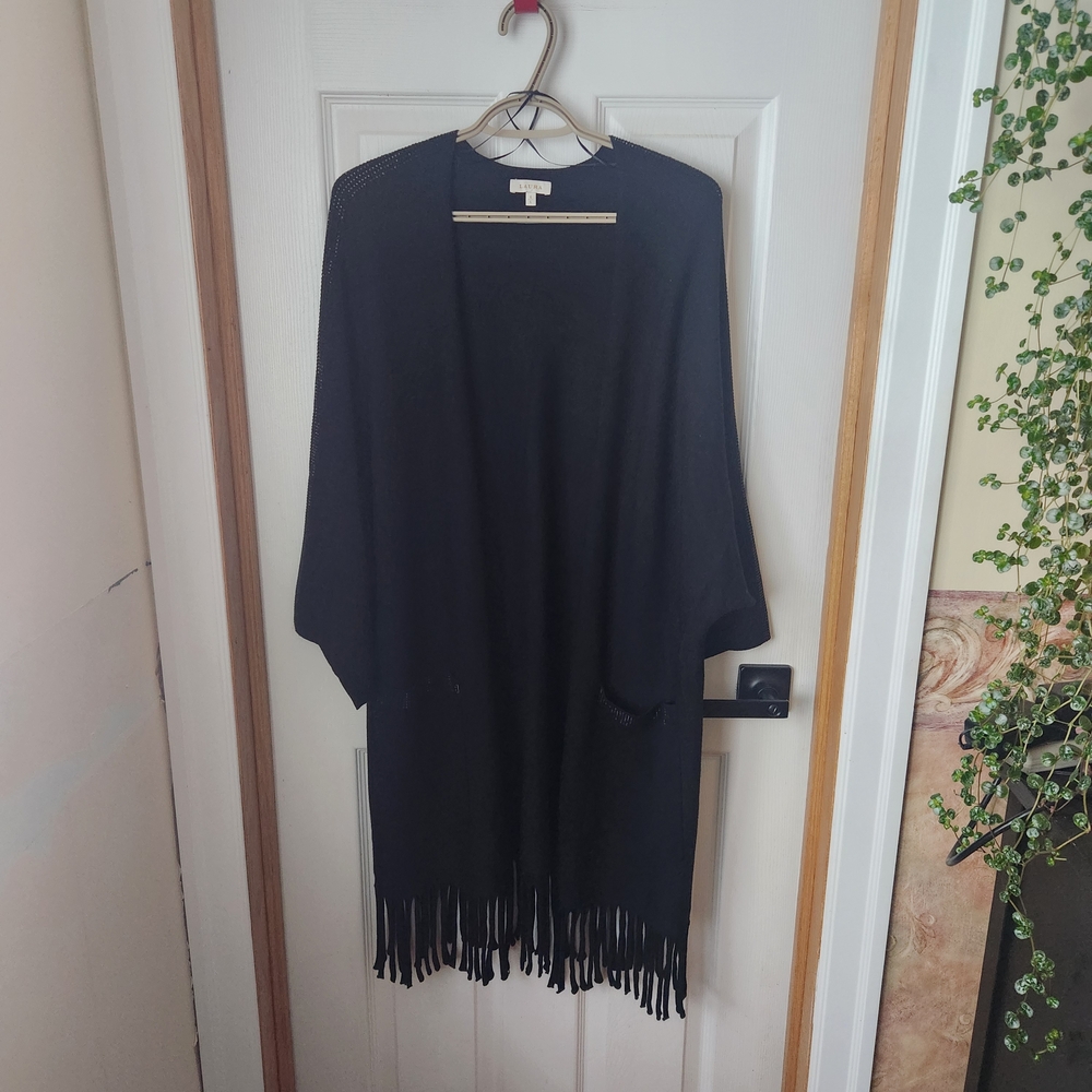 Black Fringe Women's Cardigan